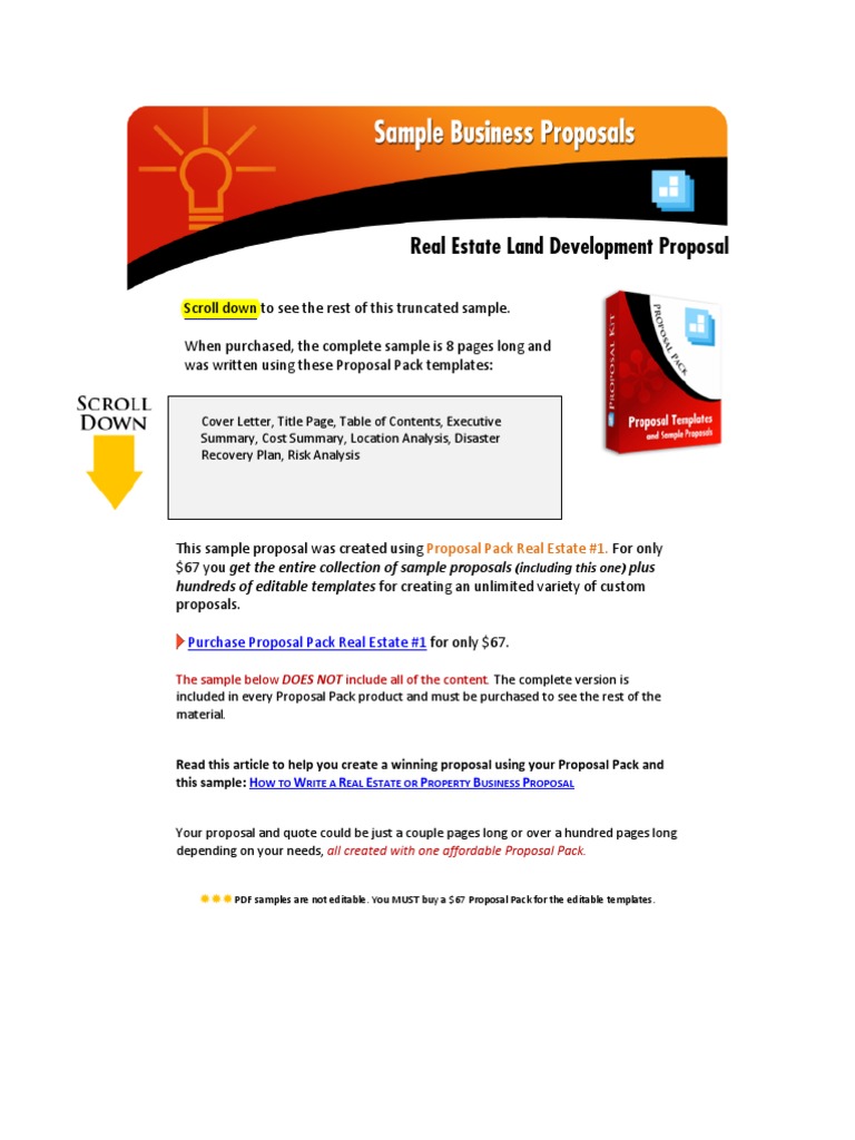 Real Estate Land Development Proposal  PDF  Economies  Business Throughout Web Development Proposal Template