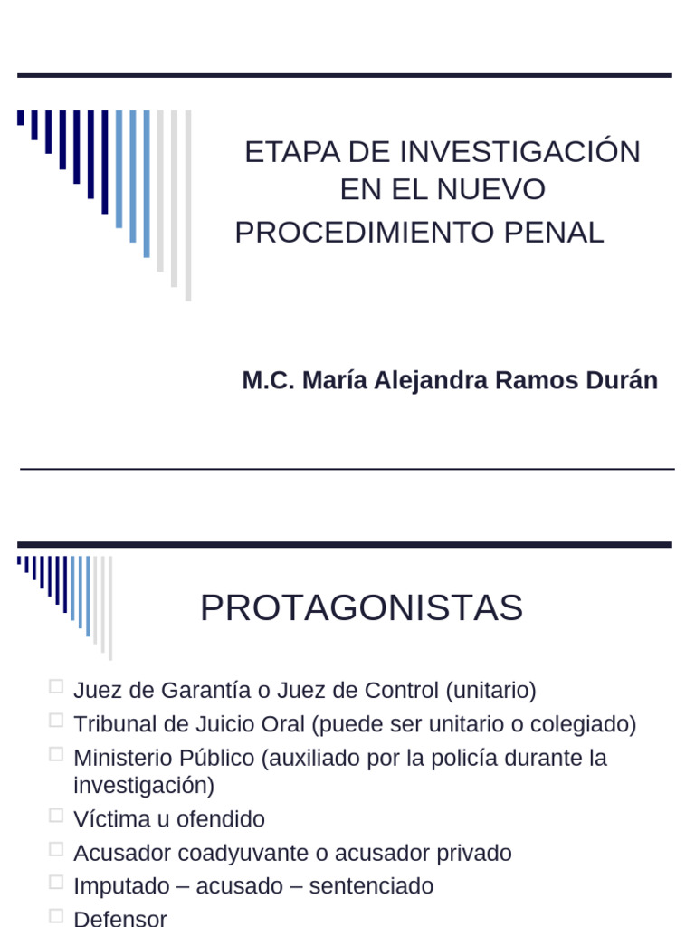 Etapa de Investigación en El Nuevo Proceso Penal | PDF | Queja | Mandato