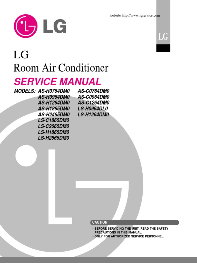 Lg Split Type Air Conditioner Complete Service Manual
