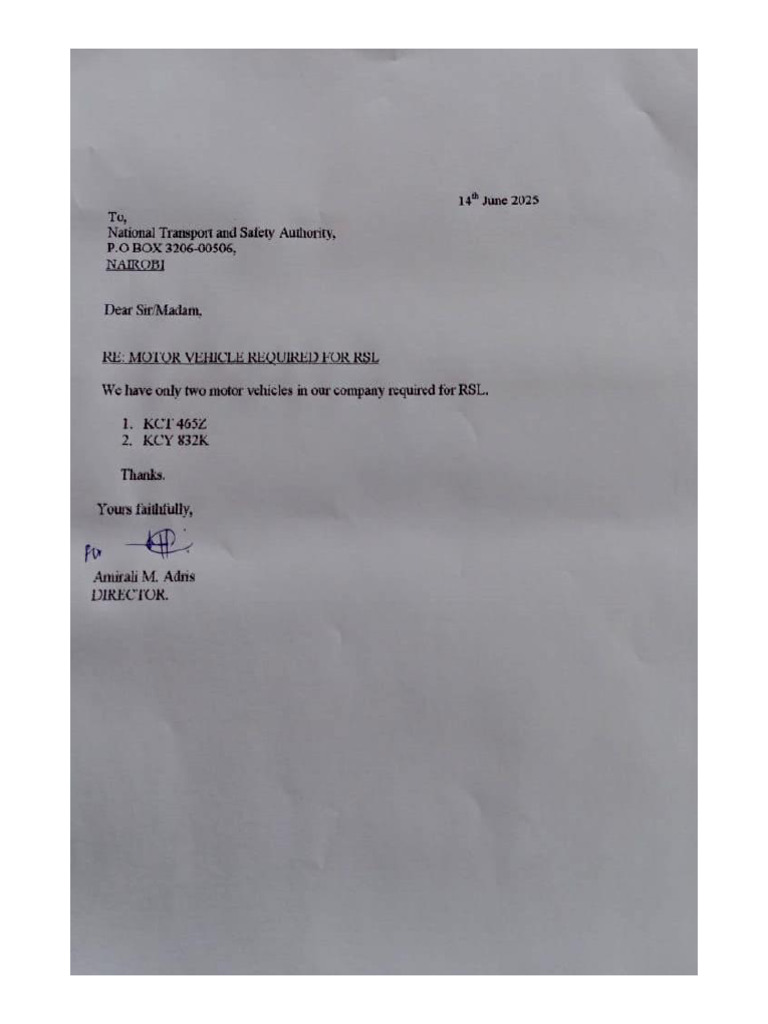 RSL Letter | PDF