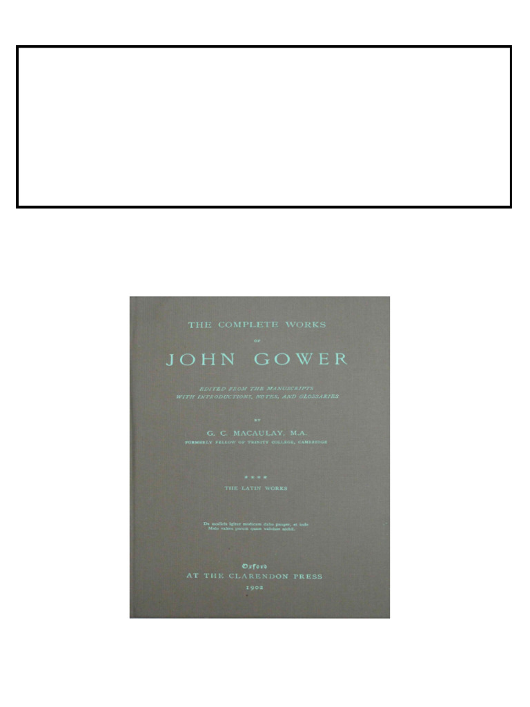The Complete Works of John Gower John Gower download PDF Geoffrey