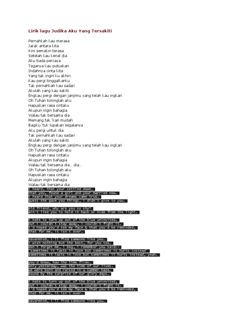 Teks Lagu I Hate You I Love You Berbagai Teks Penting
