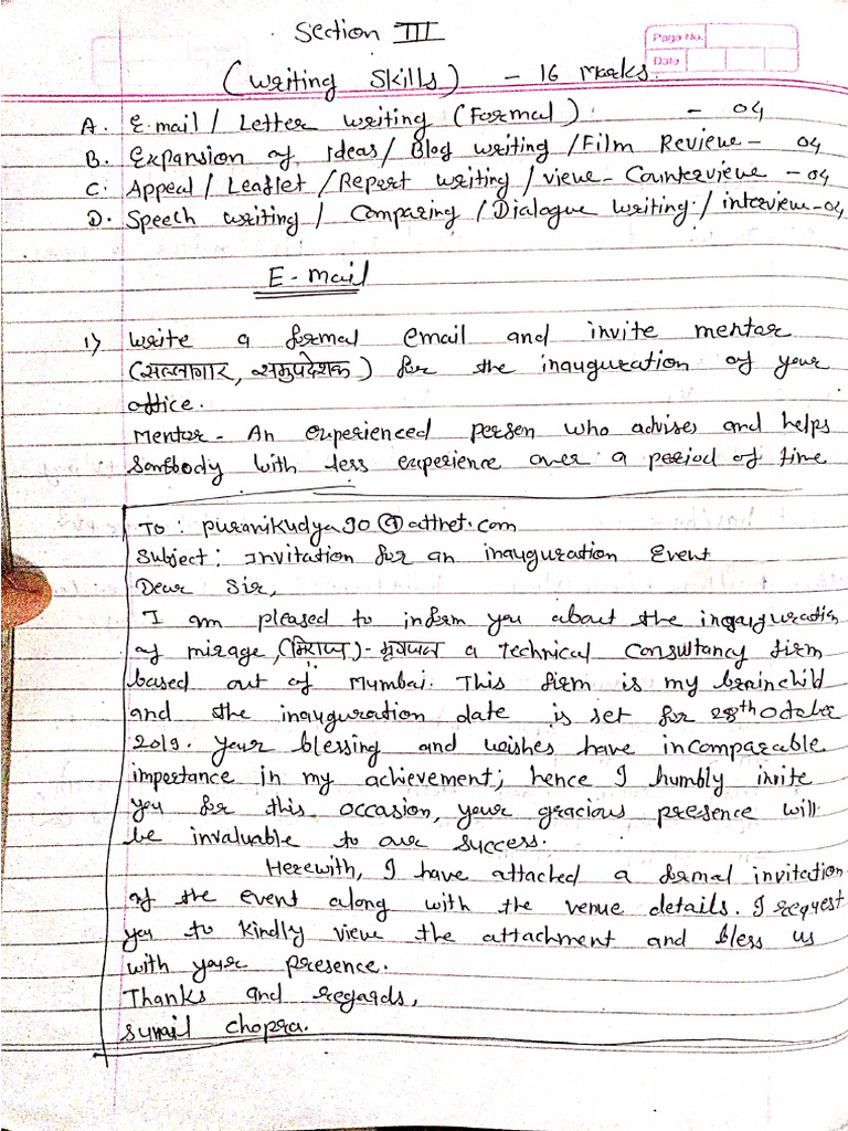 11th Writing Skill | PDF