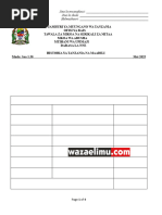 Test Historia Ya Tanzania Na Maadili | PDF