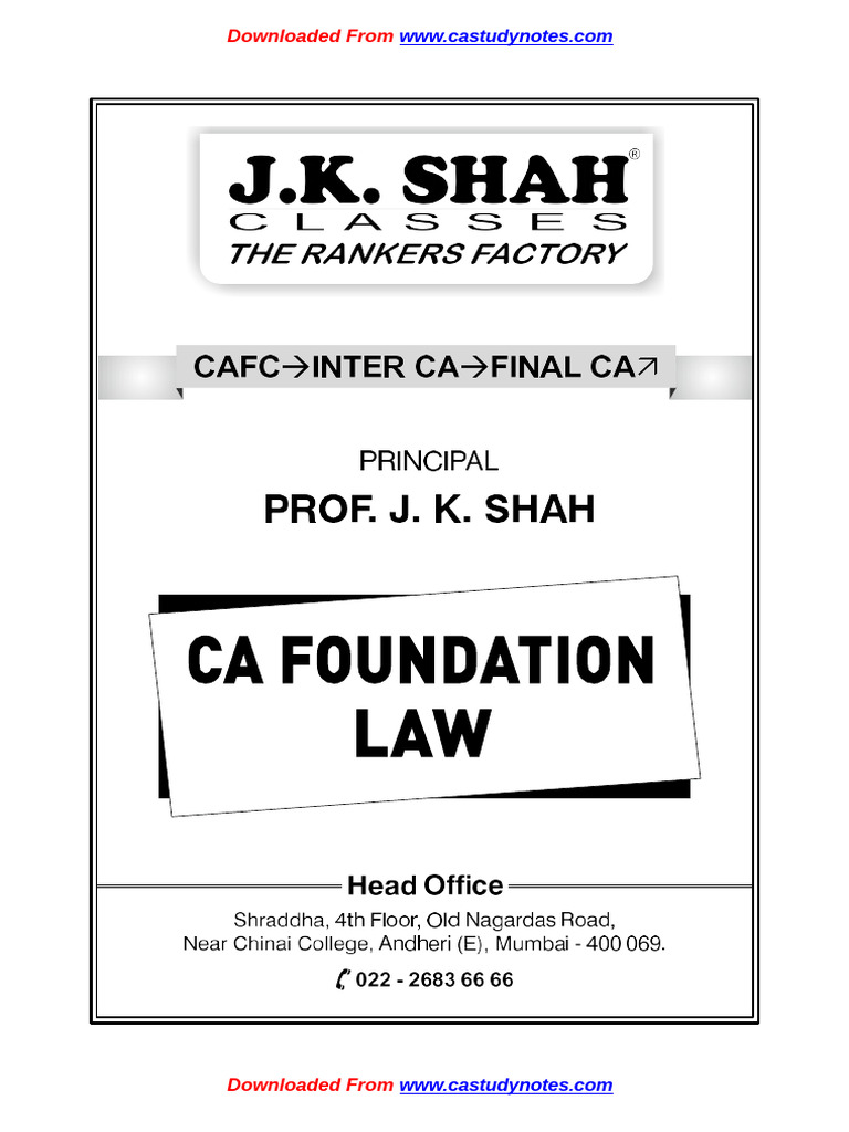 Ca JK Notes | PDF | Assignment (Law) | Offer And Acceptance