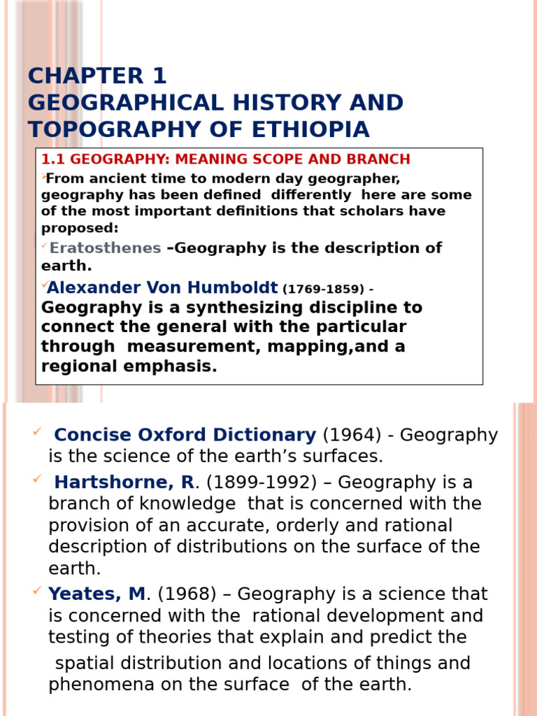 Geography and Topography of Ethiopia | PDF | Geography | Physical Sciences