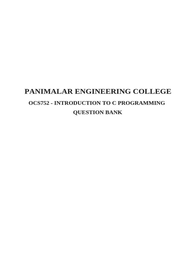 C Programming Question Bank and Syllabus | PDF | Matrix (Mathematics ...