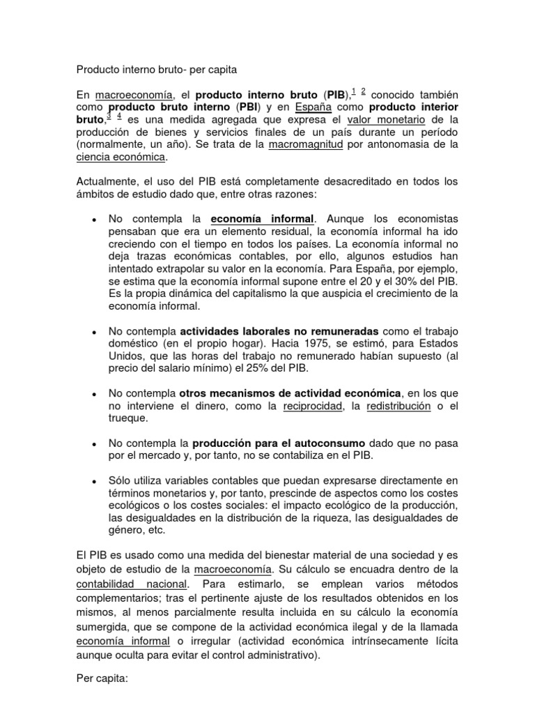 Producto Interno Bruto | PDF | Producto Interno Bruto | Ciencias económicas