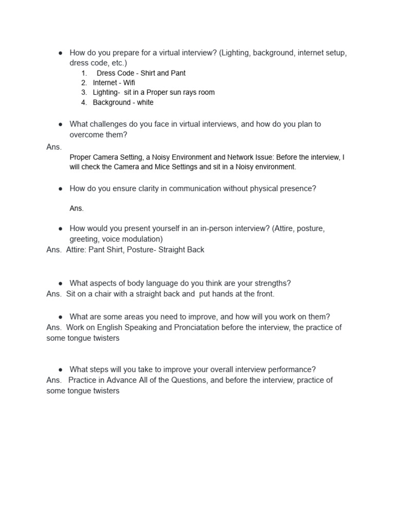 Virtual Interview Preparation Tips | PDF