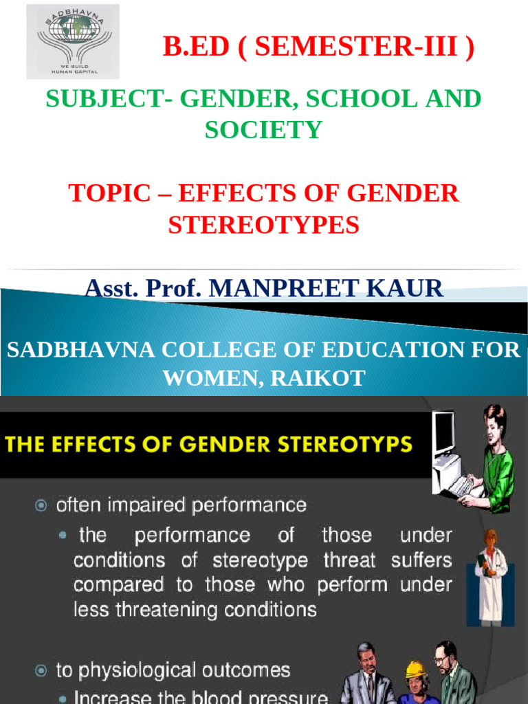 10 Effects of Gender Stereotypes | PDF