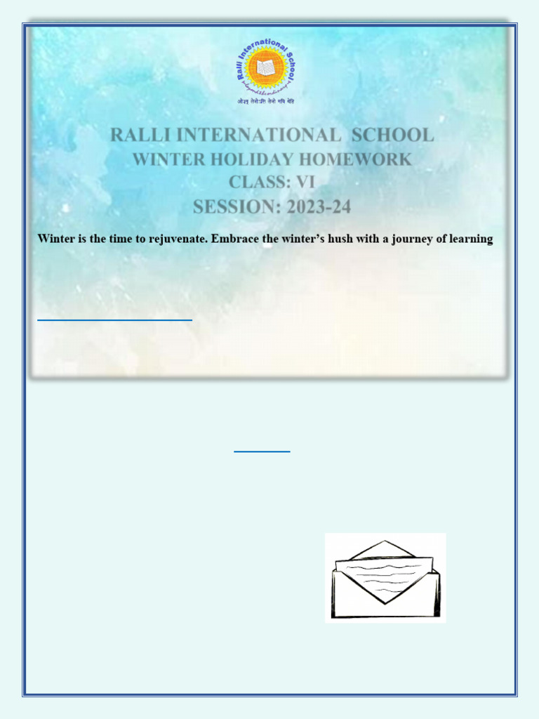 Class VI Winter Holiday Homework 2023-24 | PDF | Rectangle | Triangle