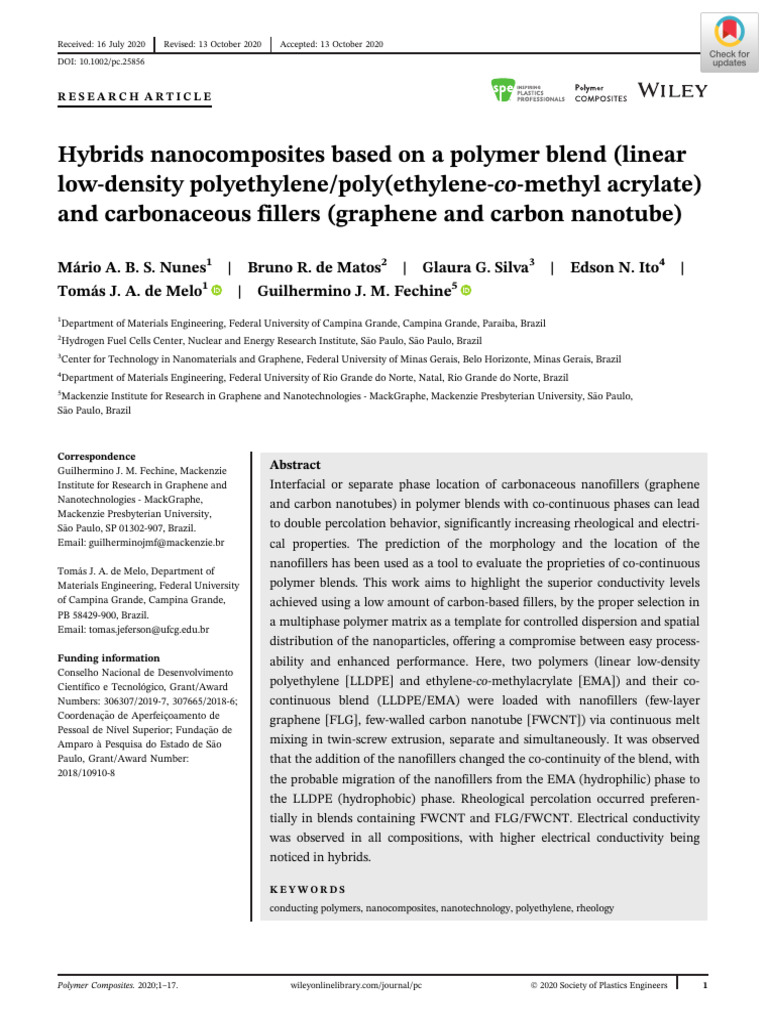 Hybrids Nanocomposites Based On A Polymer Blend (Linear Low-Density ...