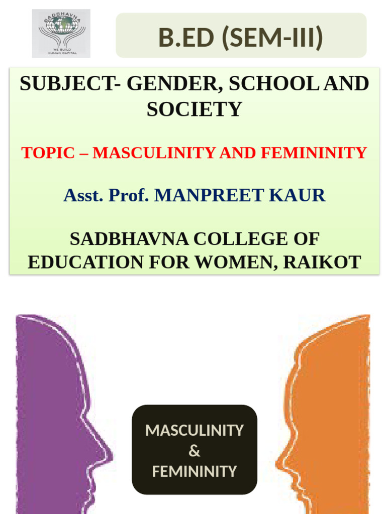 14 Masculinity and Femininity | PDF