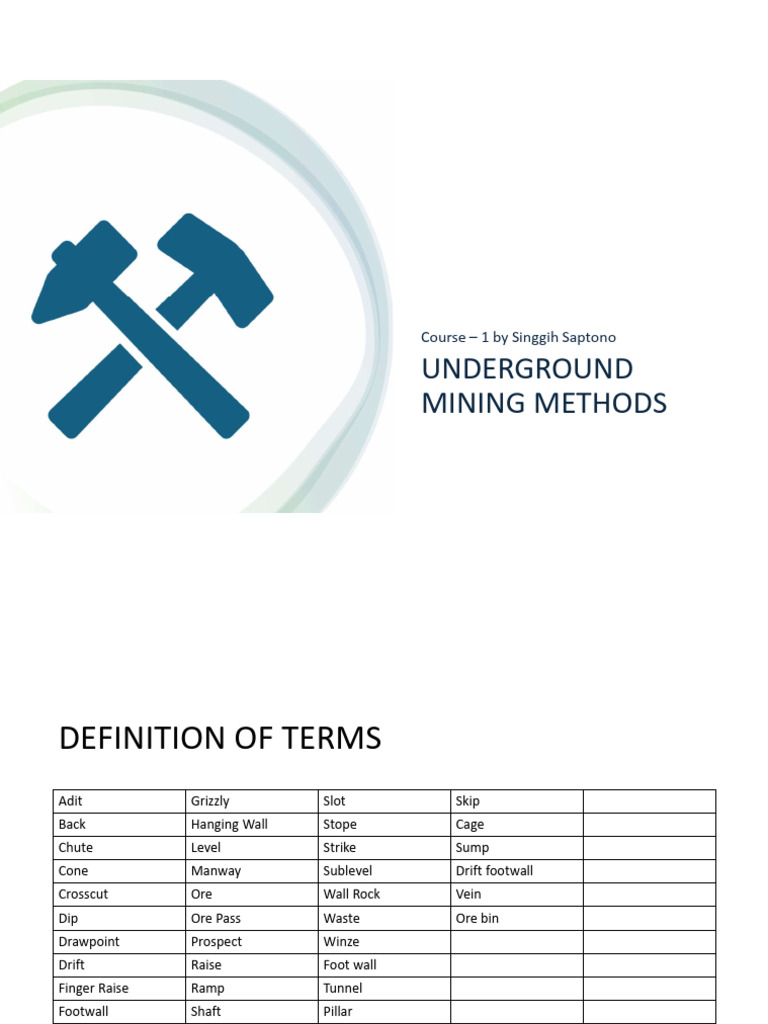 Underground Mining Methods Overview | PDF | Mining | Resource Extraction