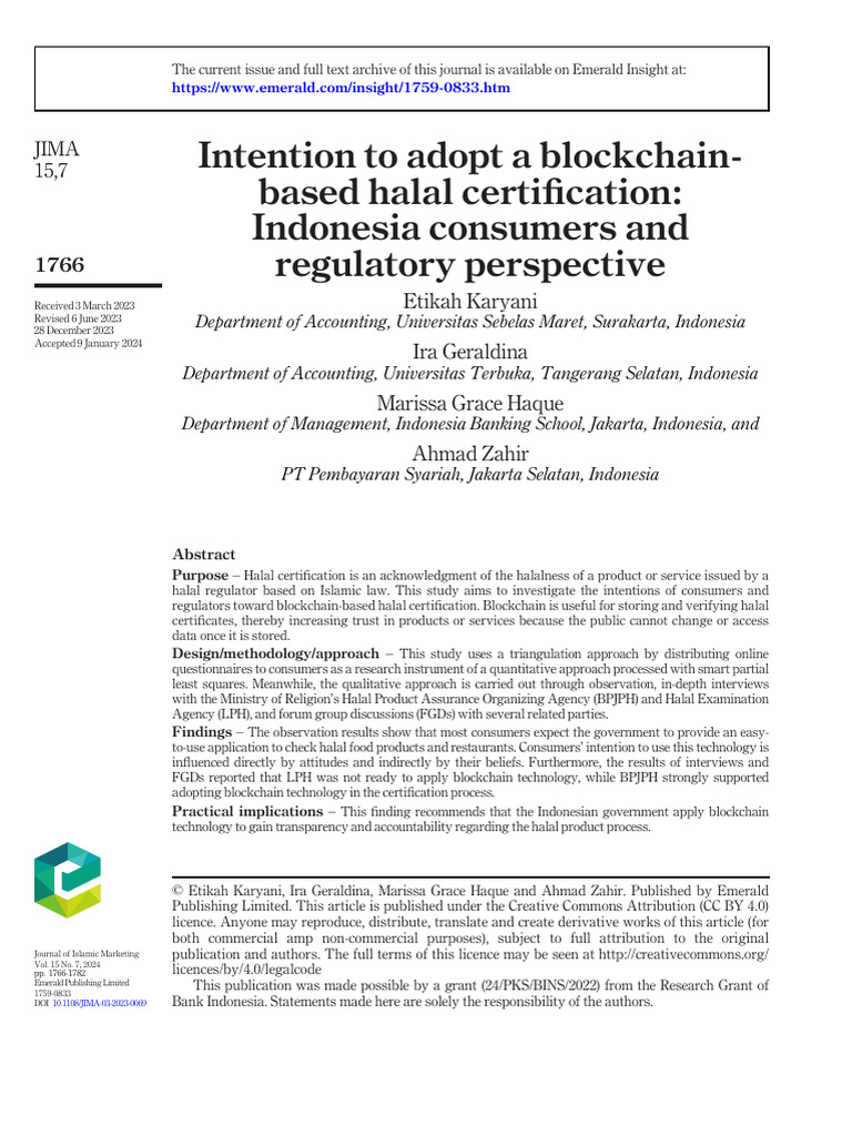 Blockchain Adoption for Halal Certification | PDF | Survey Methodology ...