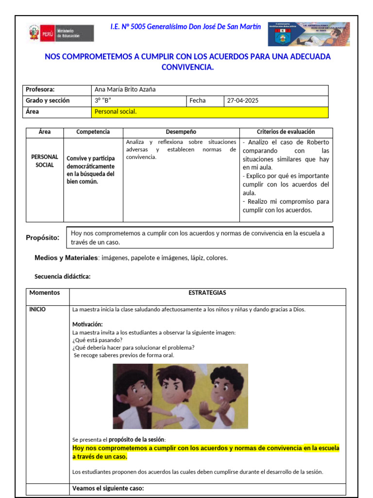 Normas de Convivencia en el Aula | PDF | Salón de clases | Aprendizaje
