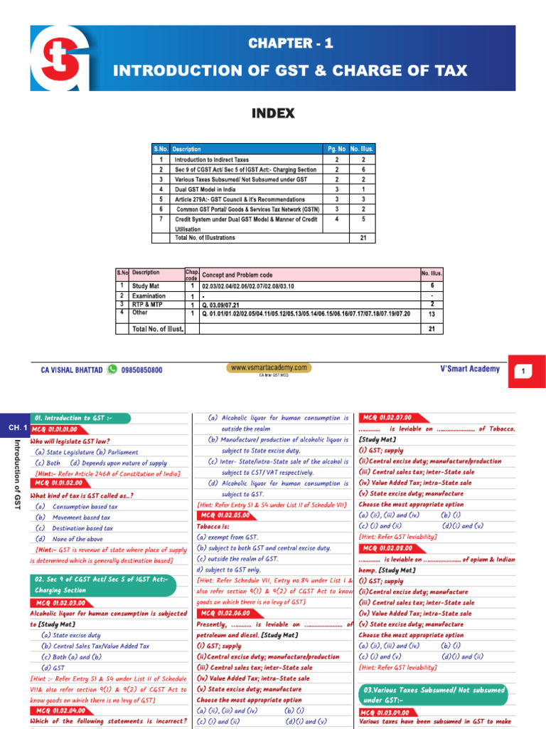 Chapter 01 Introduction of GST | PDF