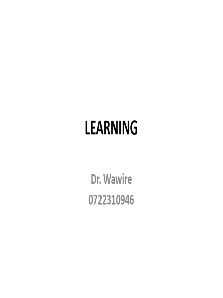 Understanding the Learning Process | PDF | Classical Conditioning ...