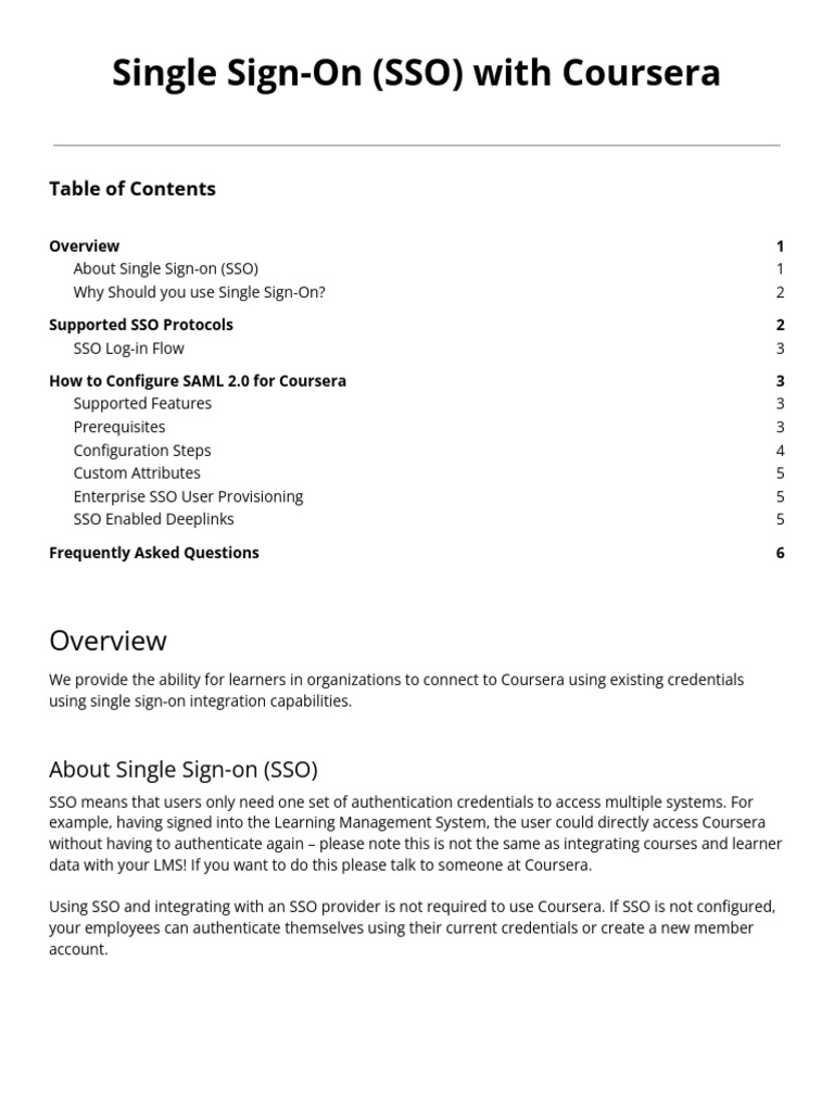 SSO Integration Guide for Coursera | PDF | Information Technology ...