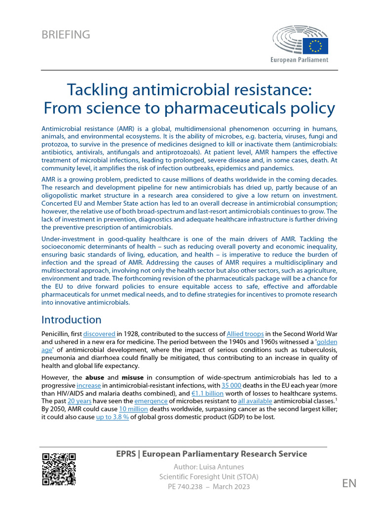 Eprs Bri (2023) 740238 en | PDF | Antimicrobial Resistance | Antimicrobial