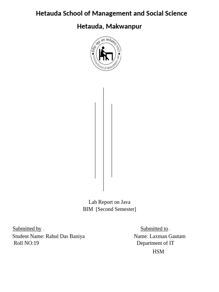 Java Lab Report - Hetauda School | PDF