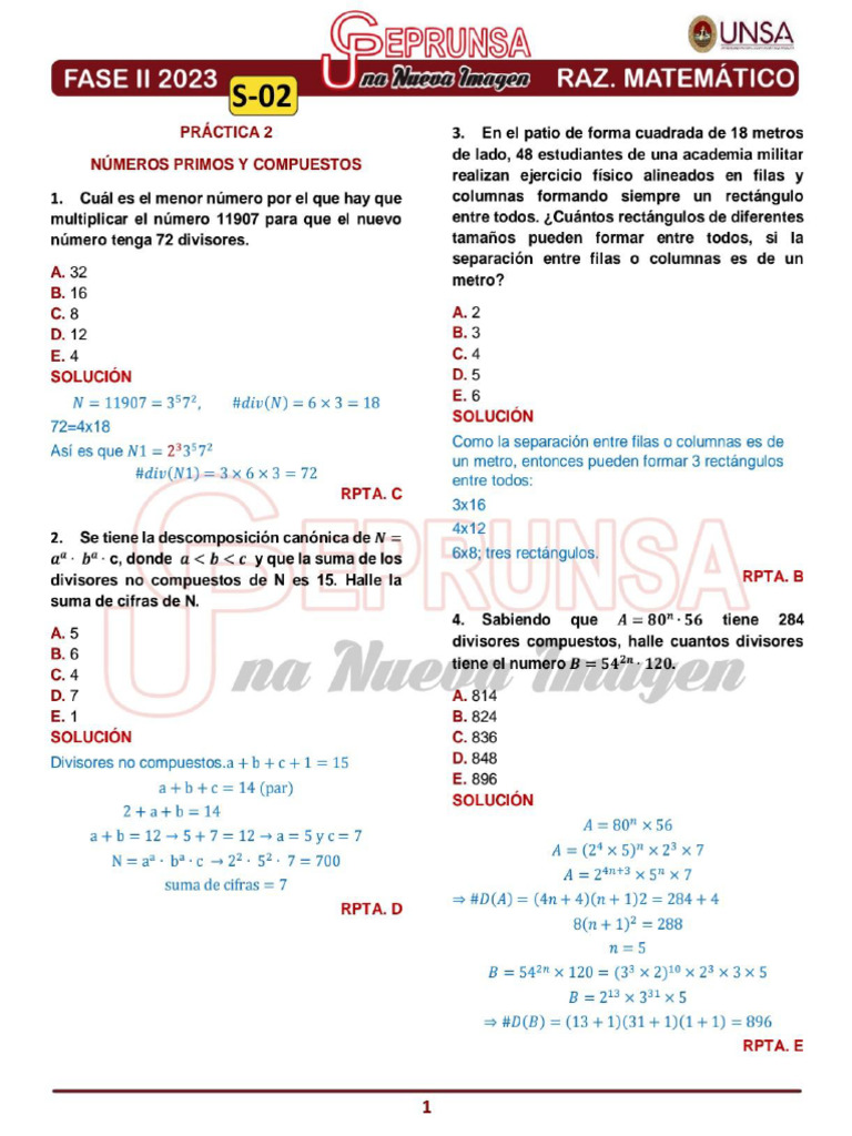 S - 02 Raz. Matematico Ceprunsa 2da Fase | PDF