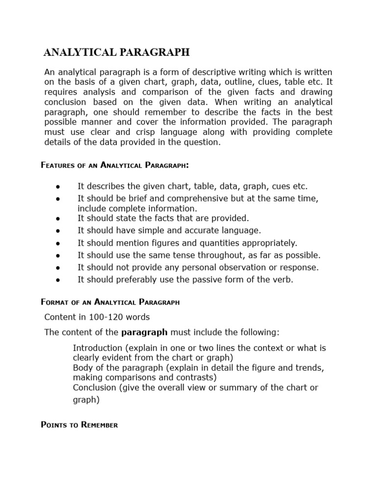 Writing Effective Analytical Paragraphs | PDF | Foods | Consumption ...