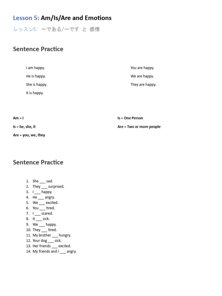 Lesson 5 English Lesson | PDF