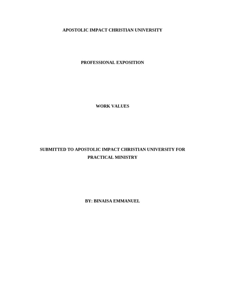 WORK VALUES B | PDF | Employee Retention | Employment