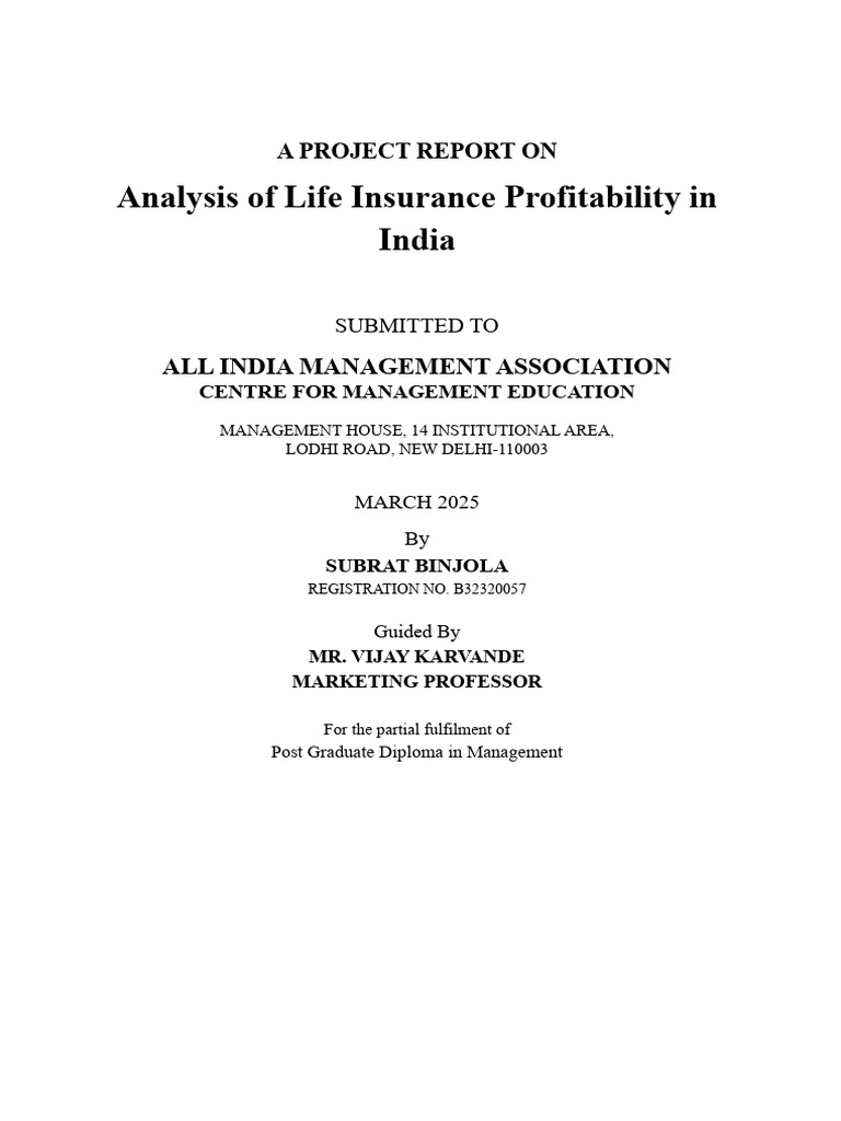 Life Insurance Profitability Analysis India | PDF | Insurance | Risk