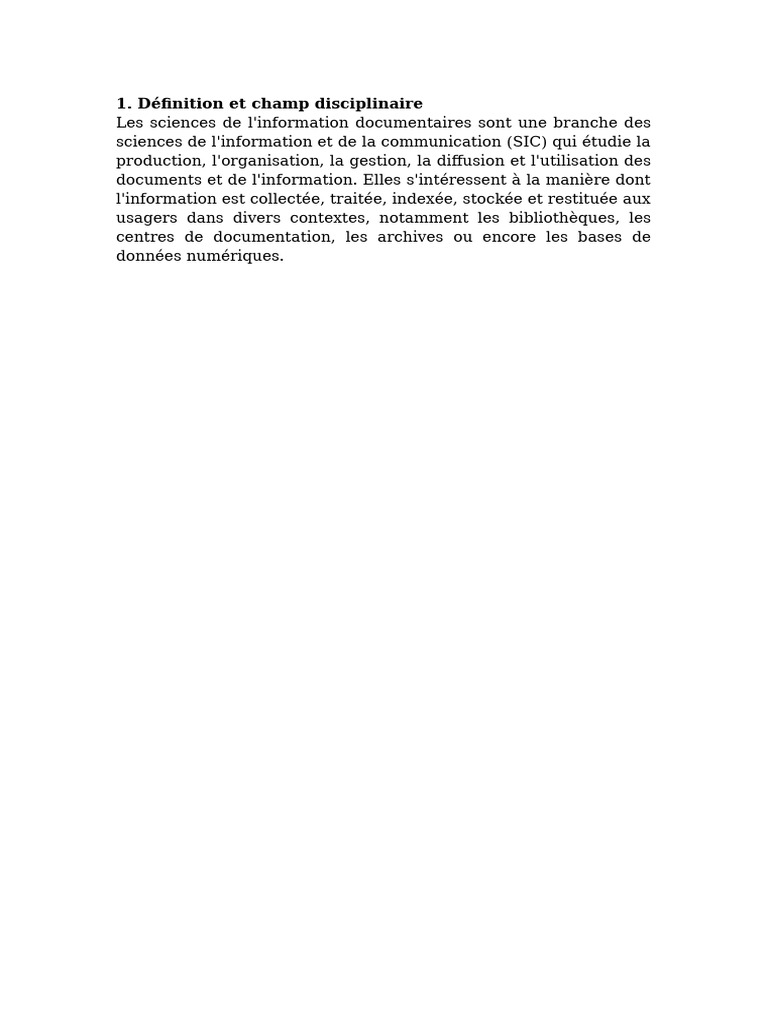 Définition des champs disciplinaires | PDF