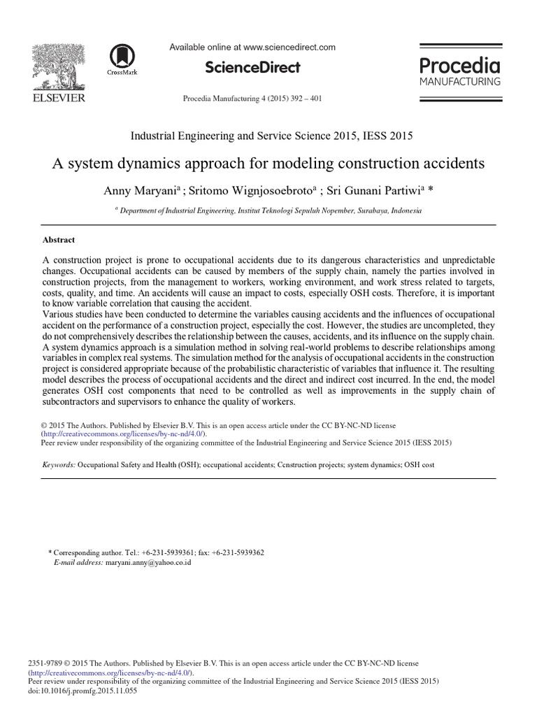 System Dynamics in Construction Safety | PDF | Occupational Safety And ...