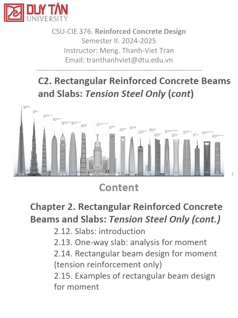 CSU-CIE 376 - 2025S - Reinforced Concrete Design - Lec04 | PDF | Beam ...