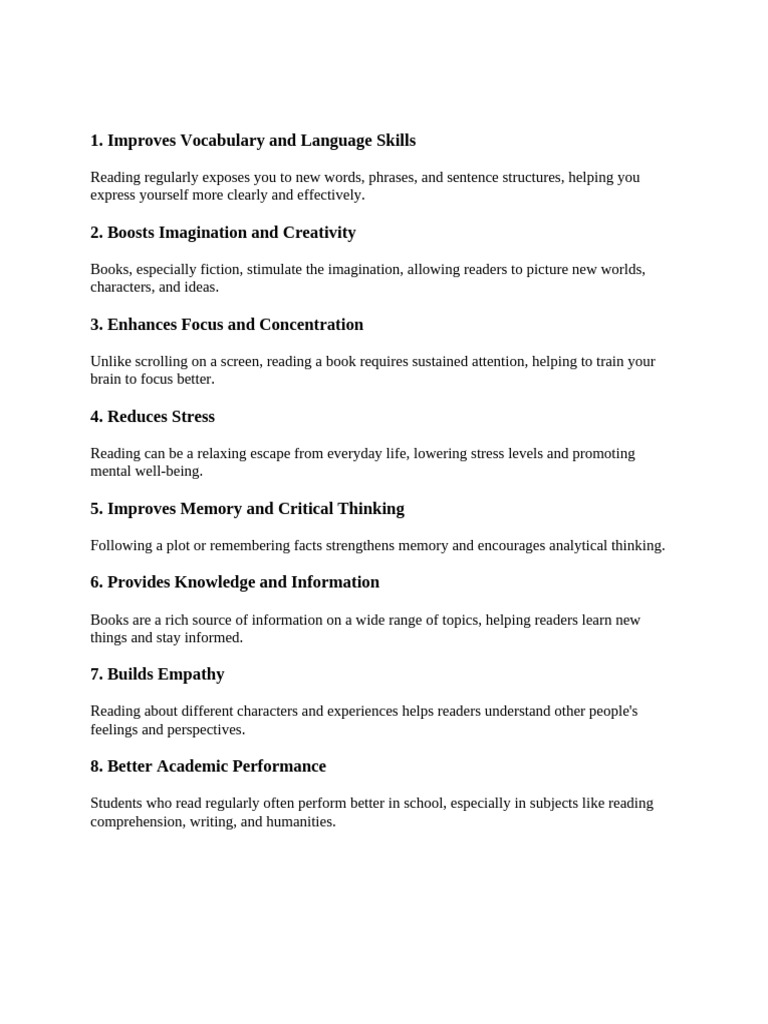 Benefits of Reading Regularly | PDF