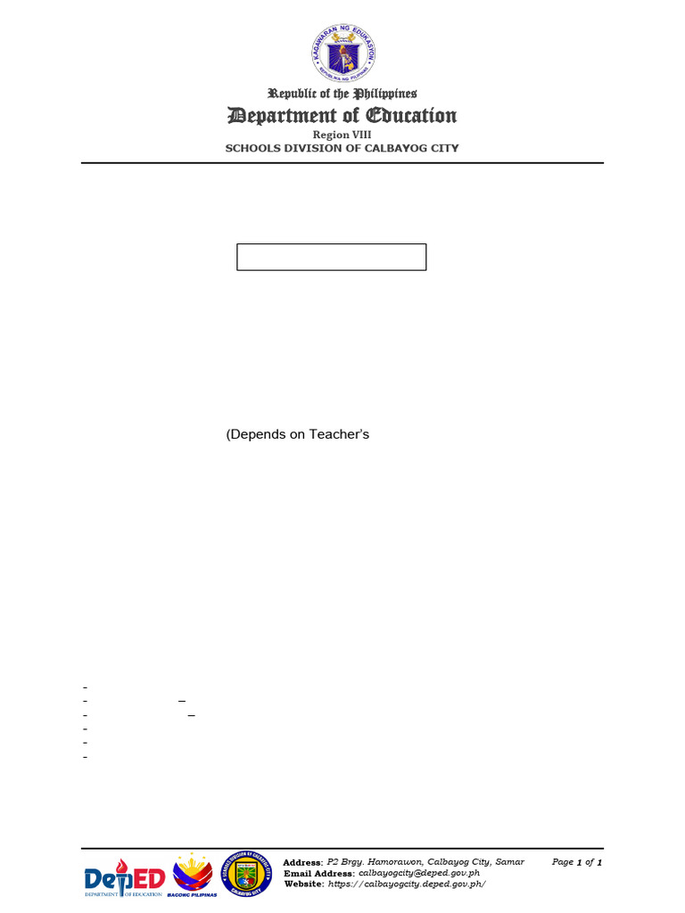 Simplified Daily Lesson Plan Format | PDF