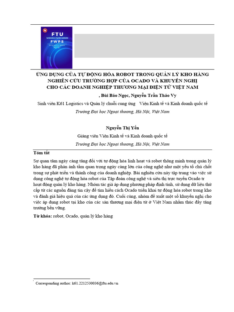 Robotic Automation in Warehouse Management | PDF | Automation | Warehouse