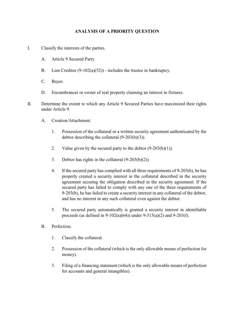 Article 9 Secured Party Analysis Guide | PDF | Security Interest ...
