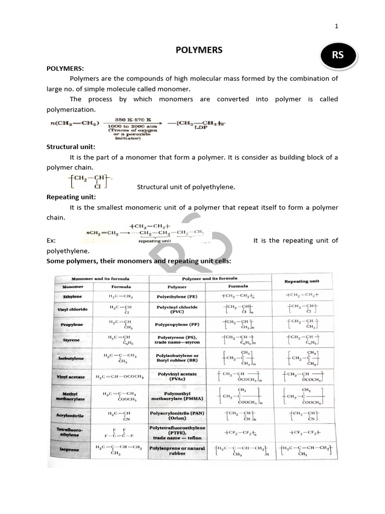Overview of Polymers and Their Types | PDF | Polymers | Polymerization