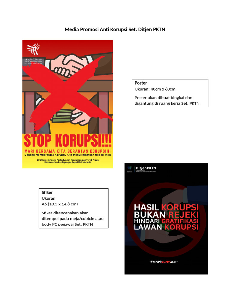 Media Promosi Anti Korupsi Set PKTN | PDF