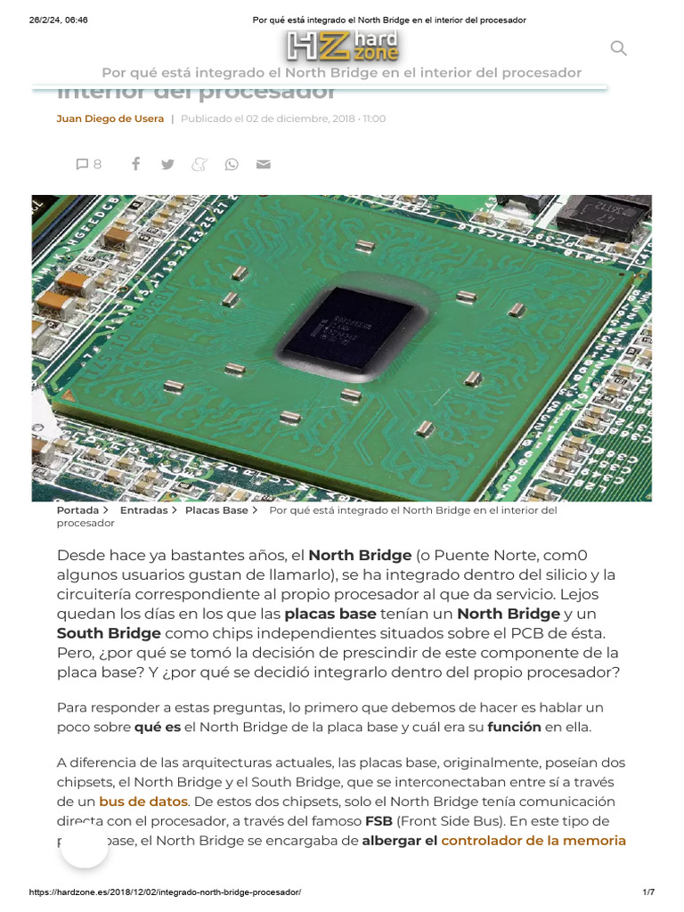 Integración del North Bridge en CPUs | PDF | Microprocesador | Memoria ...
