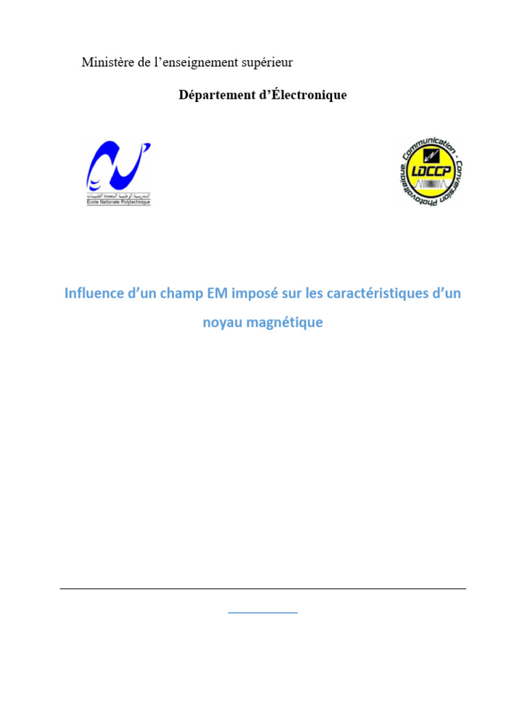 Influence d'un champ EM sur un noyau magnétique | PDF | Énergie solaire ...