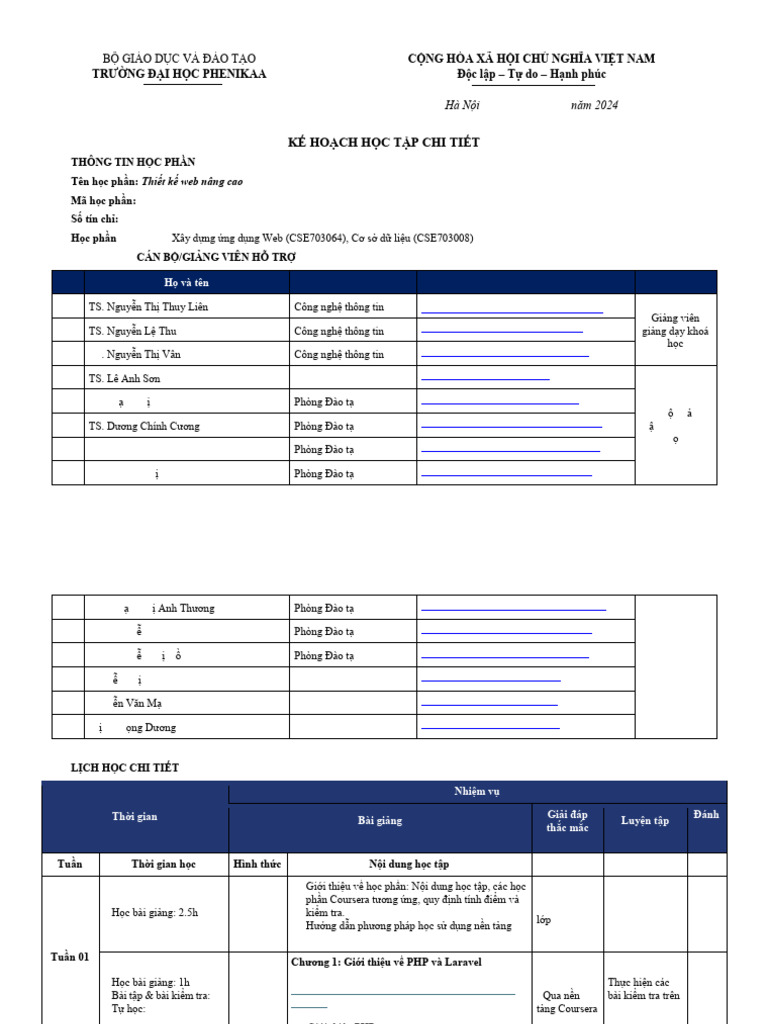 04. CSE702051 (Thiết kế web nâng cao) - KHHT - Final | PDF