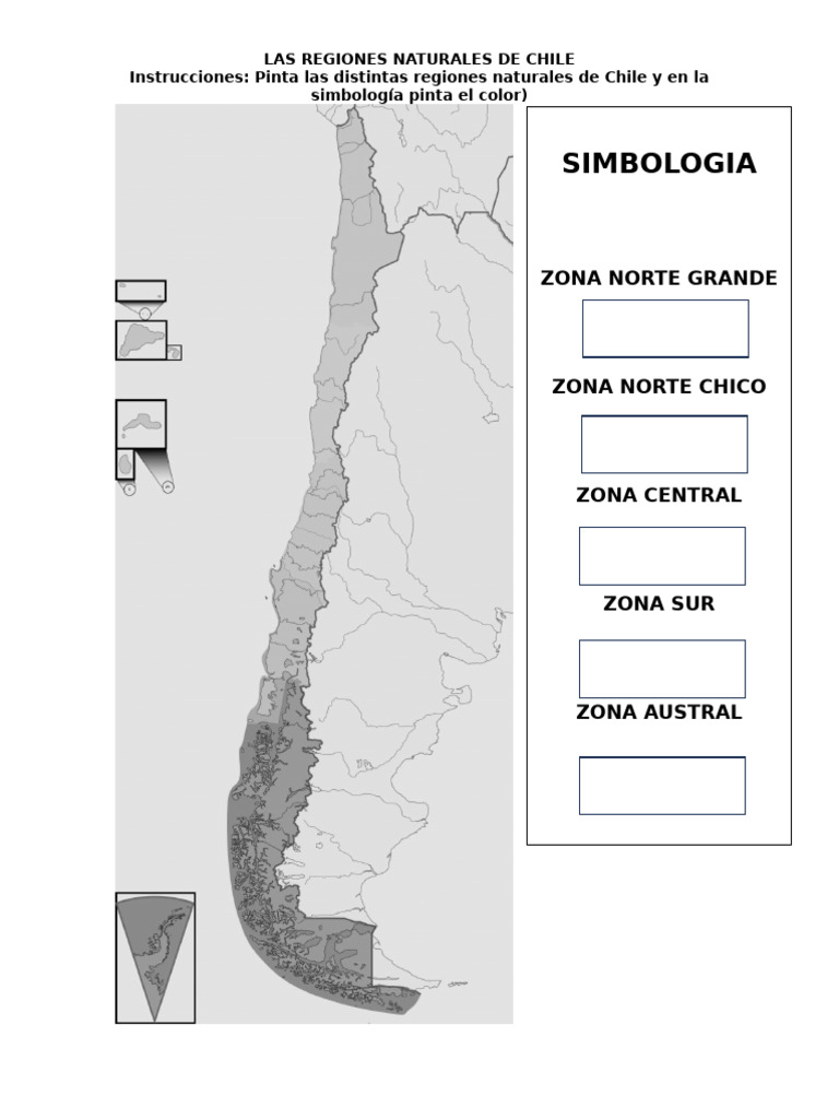 Las Regiones Naturales de Chile - Actividad | PDF