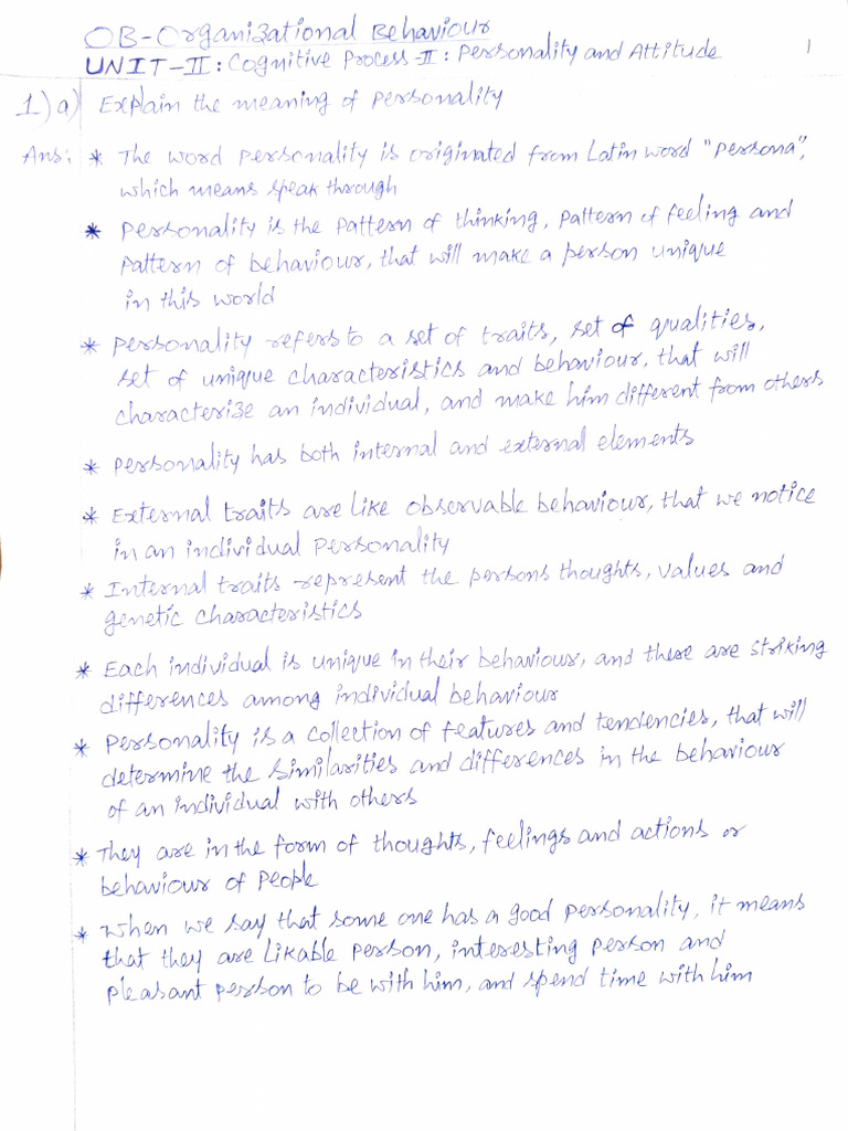 OB 4-2 Unit - 2 Q&A Notes | PDF