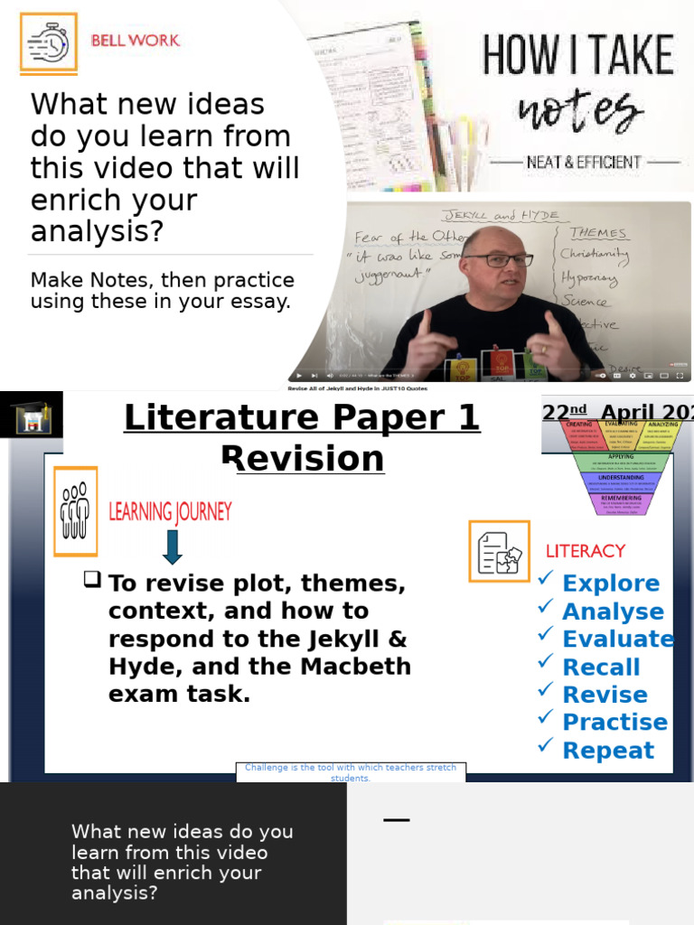 Literature Paper 1 Revision Guide | PDF | Strange Case Of Dr Jekyll And ...
