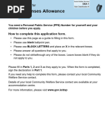 Application Form - Supplementary Welfare Allowance (SWA1) | PDF ...