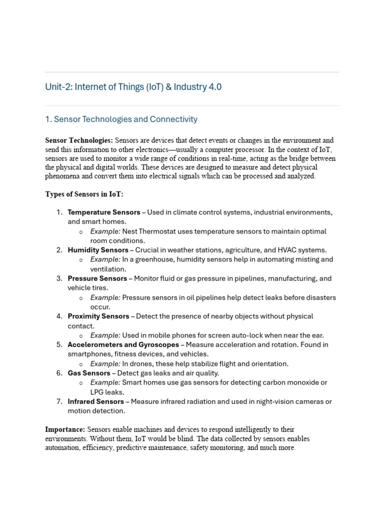 IoT and Industry 4.0: Sensor Tech & Applications | PDF | Internet Of ...