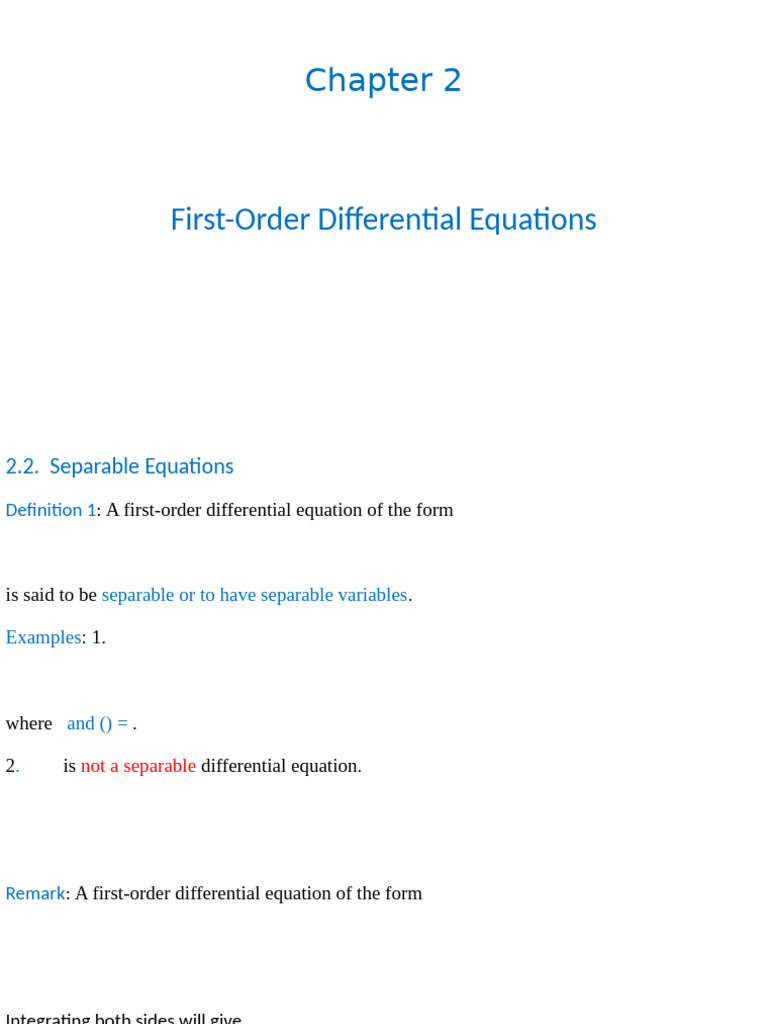 Ordinary Differential Equations | PDF
