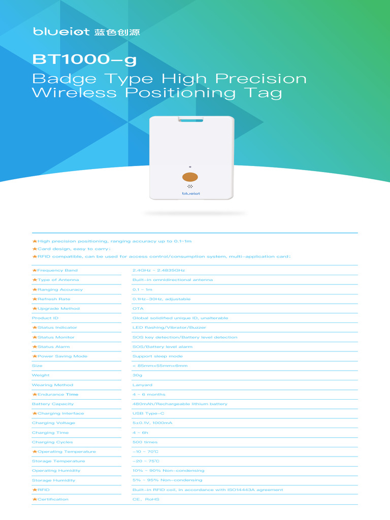 High Precision Wireless Positioning Tag | PDF