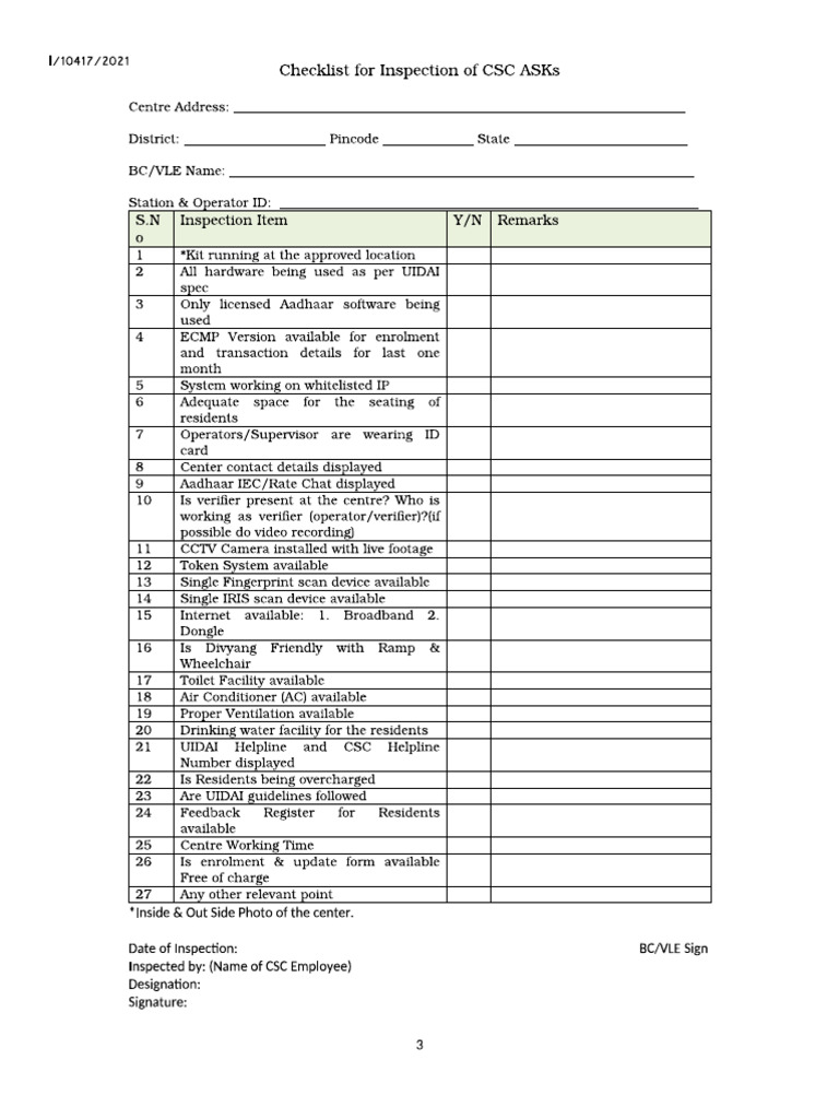 Check List | PDF